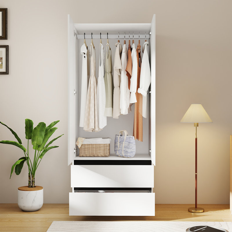 Armoire-penderie avec 2 tiroirs Zera