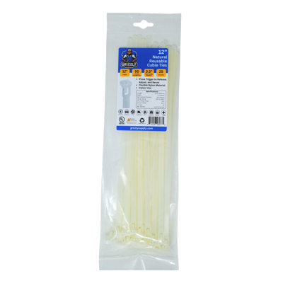 12" 50lb Releasable Cable Tie 25/bag