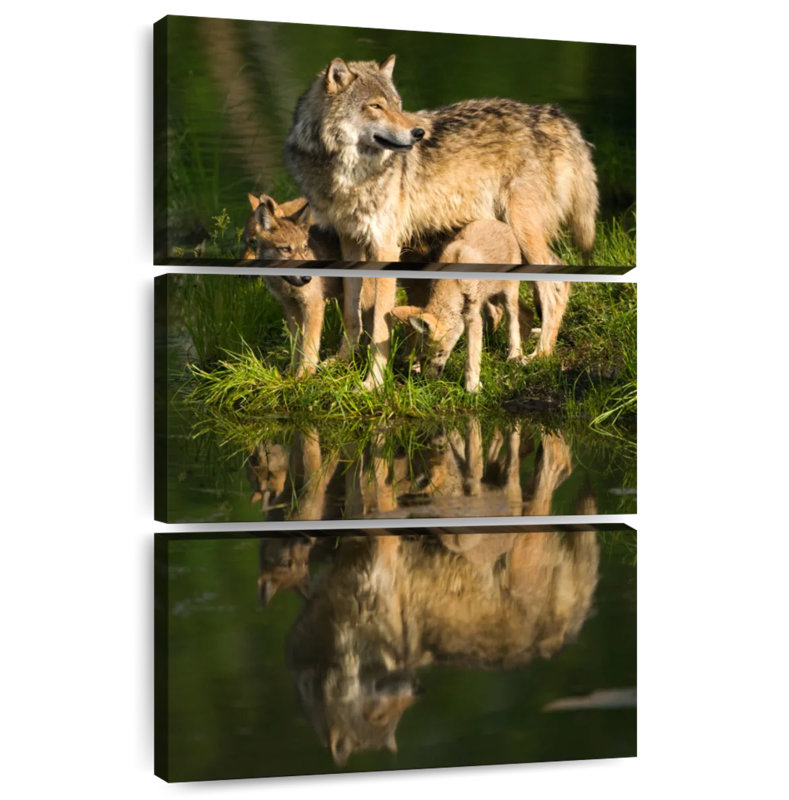 Brampt Wolves By The Lake, 65" H x 42" W