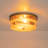 2-Light 11.8" Modern Drum Round Glass Shade Flush Mount