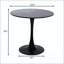Table basse ronde en panneau de fibres à densité moyenne avec base cylindrique en métal