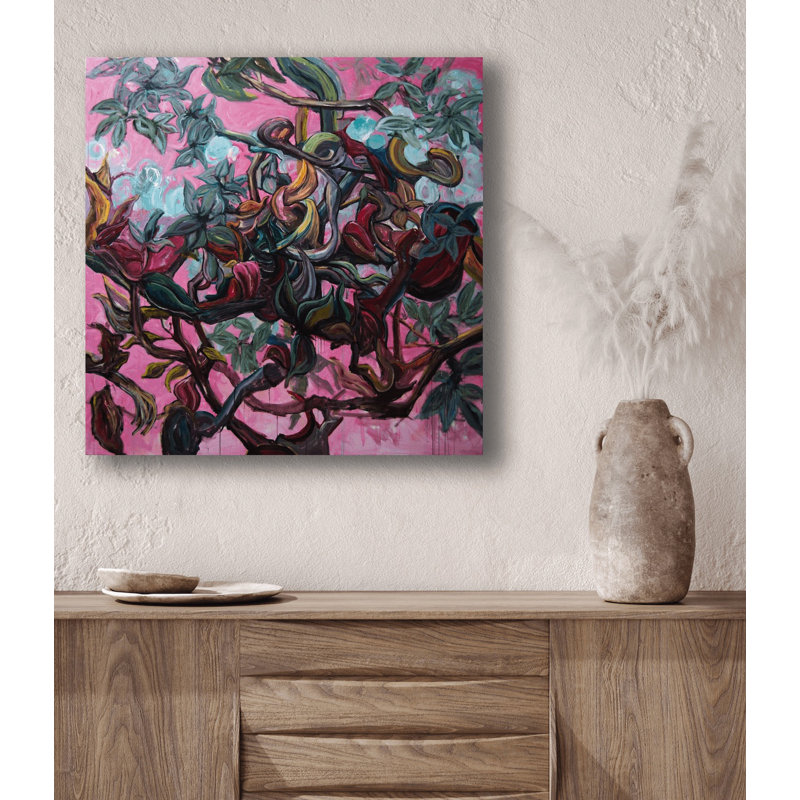 Aviary II - Artist Enhanced Canvas Print, 24" H x 24" W x 1" D, Wrapped Canvas