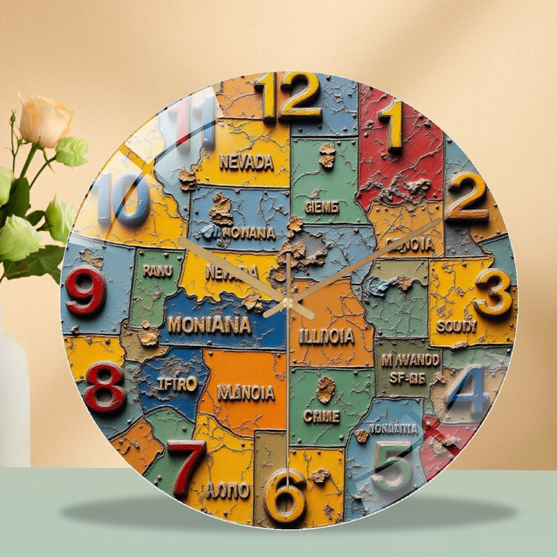 Horloge murale moderne en verre 12 po