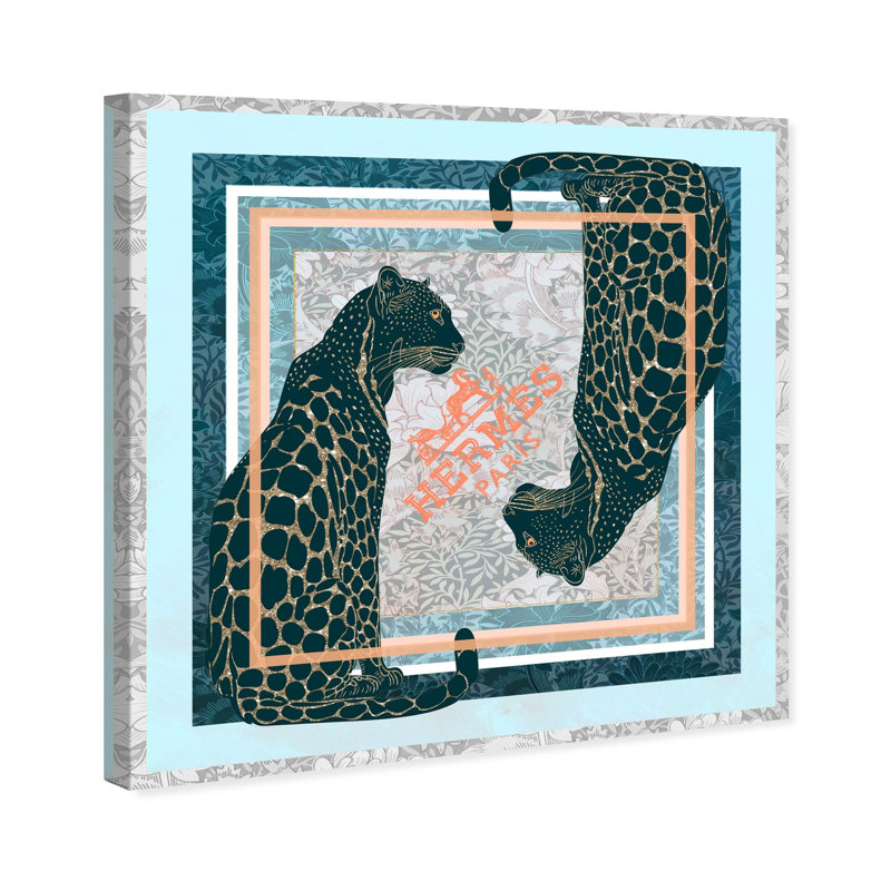 Dual Paris Cheetah Print Glam Jungle by Oliver Gal, Black Frame, 12 x 12, 16"H x 16"W, Canvas Unframed