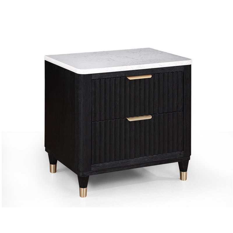 Table de chevet contemporaine à 2 tiroirs 1Pc