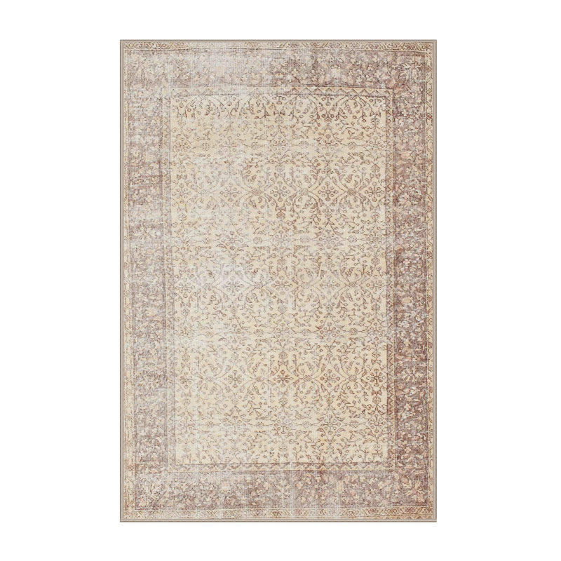 Surface beige contemporaine tapis, Rectangle 5 pi x 7 pi