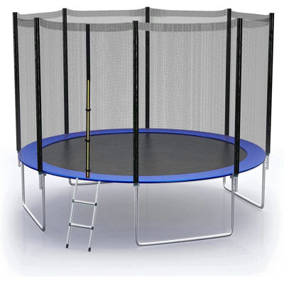 YAKEY Round Backyard Trampoline with Safety Enclosure