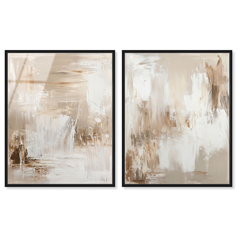 «Latte Layers Duo», ensemble de reproductions d'art mural encadrées par Art Remedy, cadre noir, 36 x 45, H 46 po x l 37 po