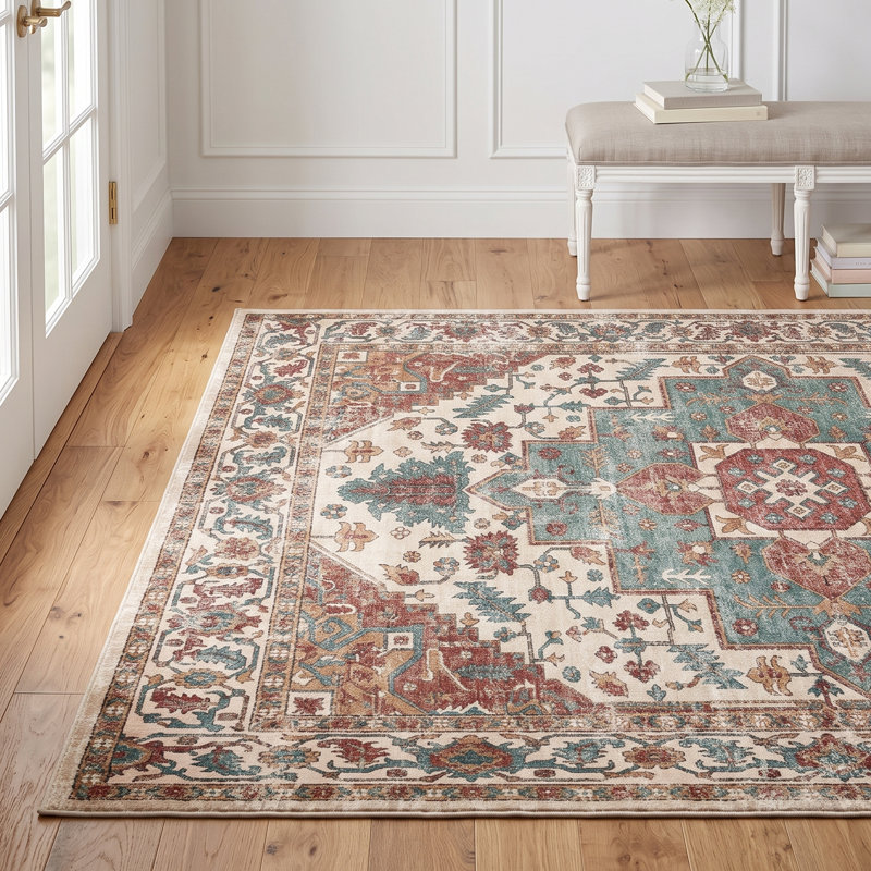 Tapis d'intérieur antidérapant lavable à la machine, Rouge, 9'*12'