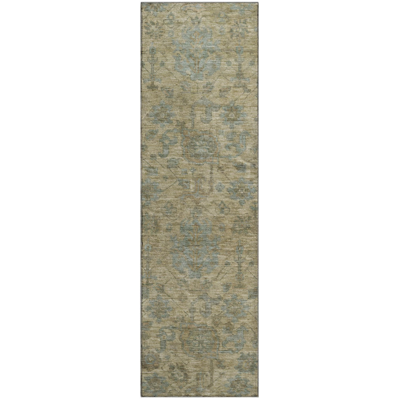 Premium Machine Washable Grafals AMF1105 Damask Rug, Runner 2'3" x 7'6"