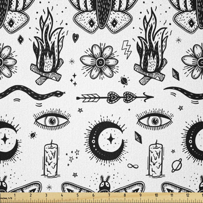 Cotney Magic Moon Eye Occult Bonfire Crescent Candle Multi-Purpose Fabric