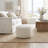 Mirabelle Handmade Jute/Cotton Upholstered Ottoman Pouf