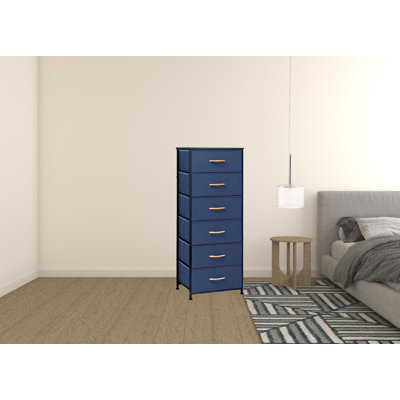 Commode 18 po en acier brun et six tiroirs 18 po