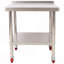 Table de préparation en acier inoxydable, 30 x 24 x 35 1/2 po, capacité de travail de 440 lb, table de travail en métal robuste avec tablette de dosseret réglable et 4 roulettes, poste de travail commercial pour restaurant de cuisine