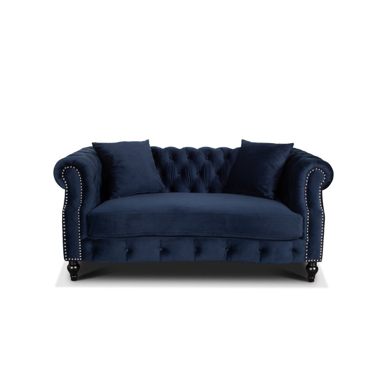 Mocanaqua 2 Seater Velvet Sofa, Navy Blue