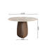 Table de cuisine/salle à manger/petit-déjeuner 109 cm (43 po) pour 2 à 6 personnes, avec imitation marbre et piètement triangulaire épais, fini noyer foncé-1340542250-1340542251