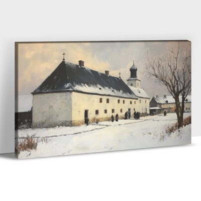 Grandes photos hivernales murales - scène de neige d'hiver, art mural sur toile pour le salon, art mural paysage d'hiver, scène d'hiver pour décoration murale, œuvre d'art sur toile tendue, 28 po x 40 po