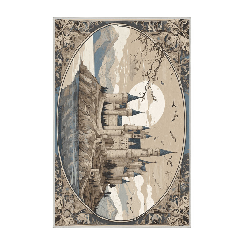 Tapis Ethereal Castle, Rectangulaire 8 pi x 10 pi