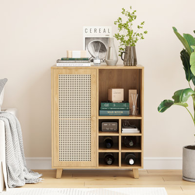 Rattan Accent Cabinet With Adjustable Shelves