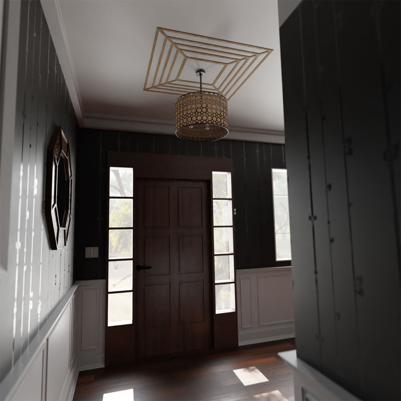 Médaillon de plafond en bois Raven, Hickory, H 36 po x l 36 po x P 0,38 po