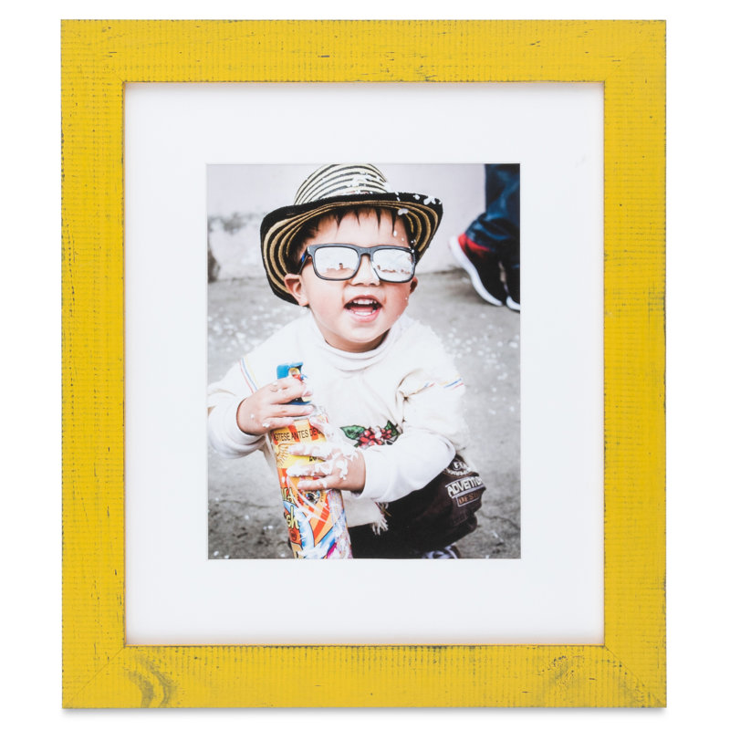 Cadre photo à finition usée Boggs, 12 po x 18 po, Jaune