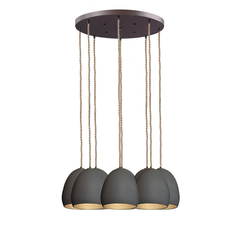 Lustre en forme de dôme à 8 lumières, Incandescent, H 88 po, Corde de navire