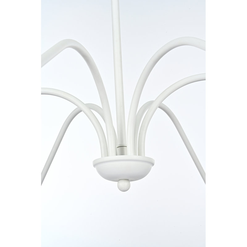 Lustre à intensité variable 6 lumières Sherree , H 28 po x l 54 po x P 54 po, Blanc