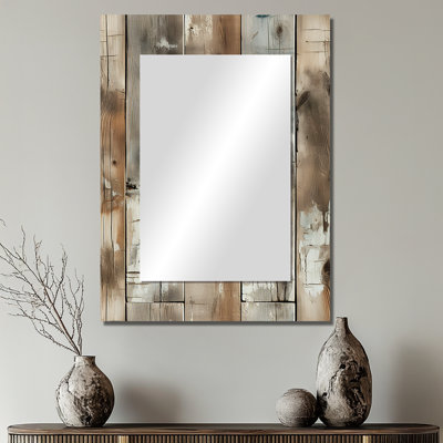 Rustic Farmhouse Wooden Planks - Vintage Mirror Wall Decor