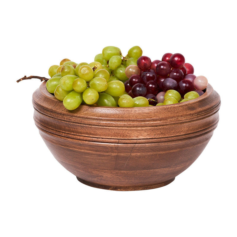 Bilbao Mango Wood Serving Bowl, 5" H x 10" W x 10" D