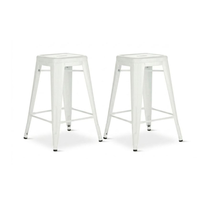 Tabouret de comptoir Arca, Blanc, 2