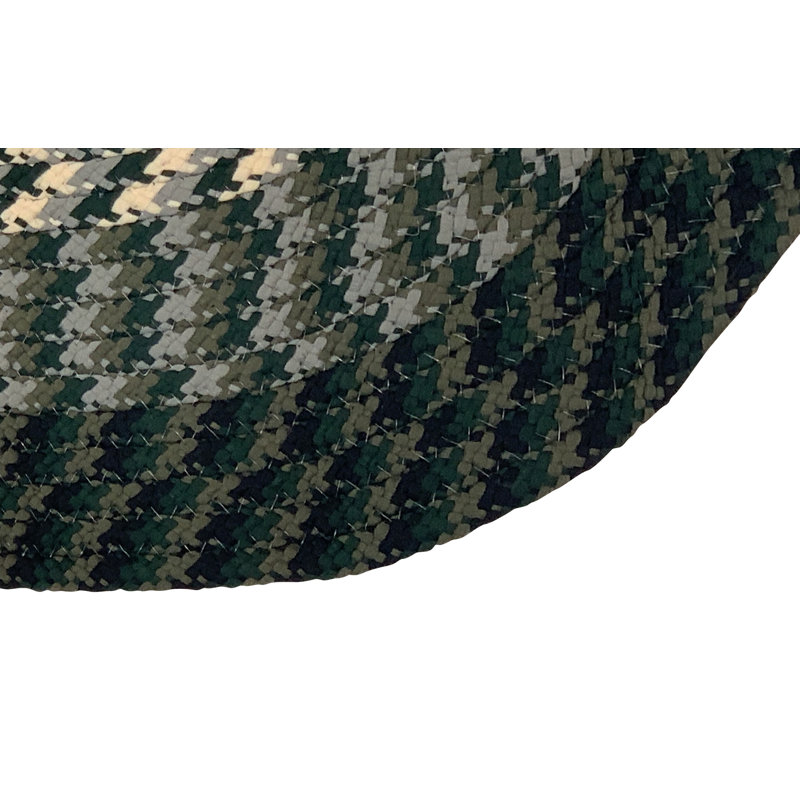 Orme Hand Braided Hunter Area Rug, Oval 60" x 96"