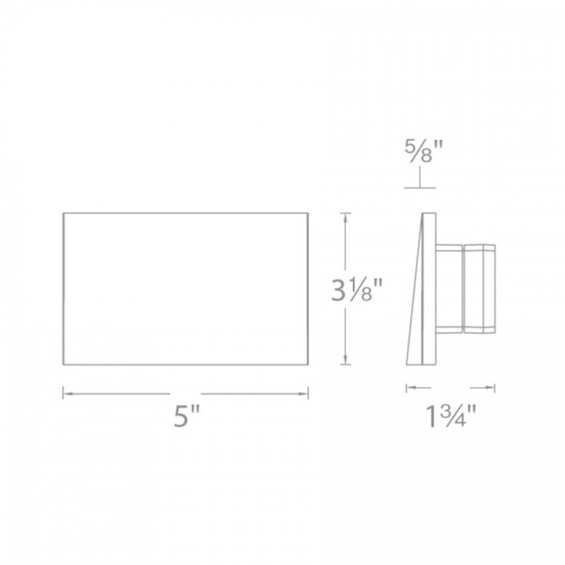 Luminaire de cloison à del d’extérieur, Diffuseur givré, Blanc