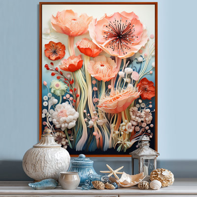 «Blopping Poppies And Wildflowers Blue Sky» - Art mural coquelicots