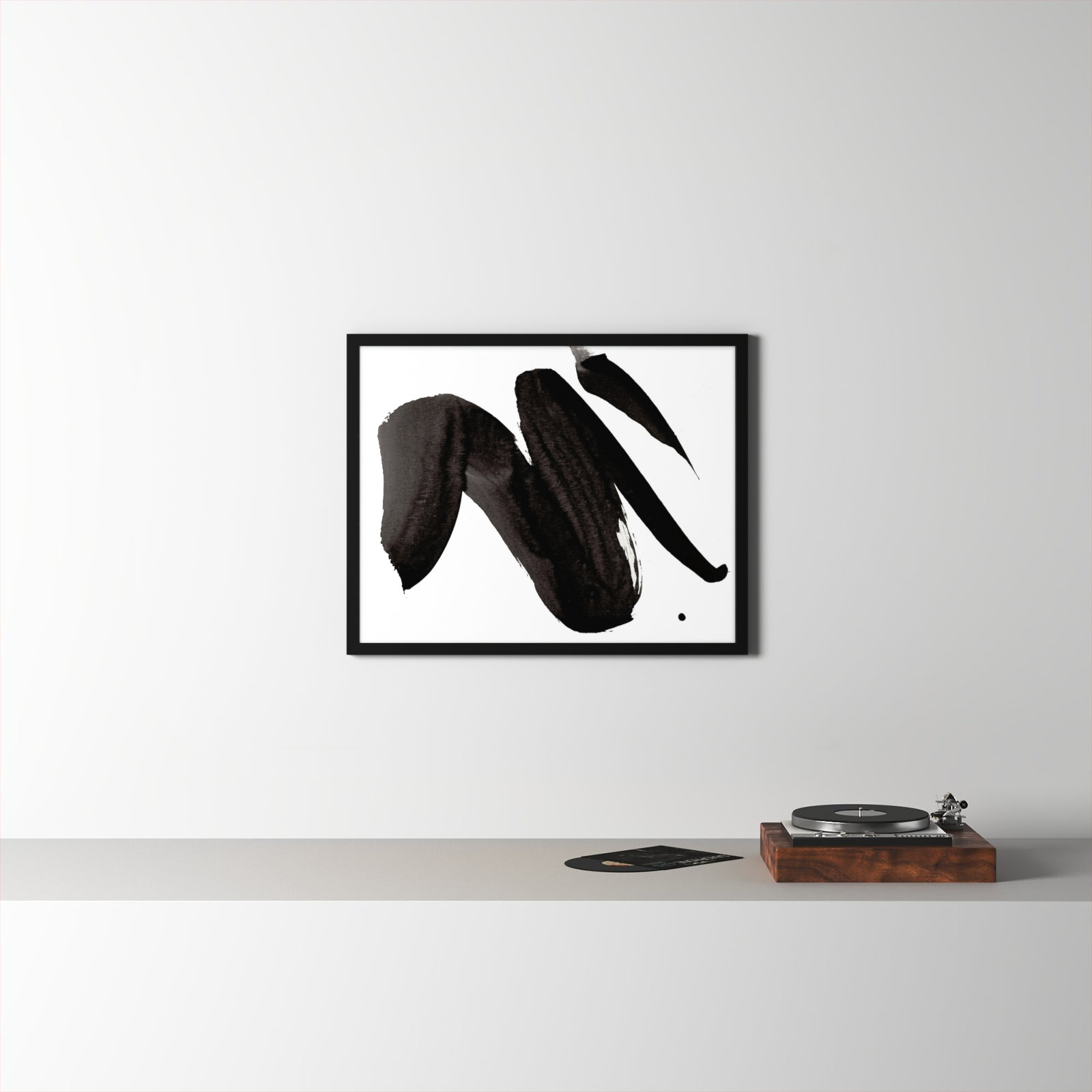 Dancers 2 Painting by Jacques Pilon, Black Framed, 40" H x 50" W x 1.25" D