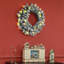 HOMCOM 60cm Pre-Lit Christmas Wreath for Front Door with LED Lights Green