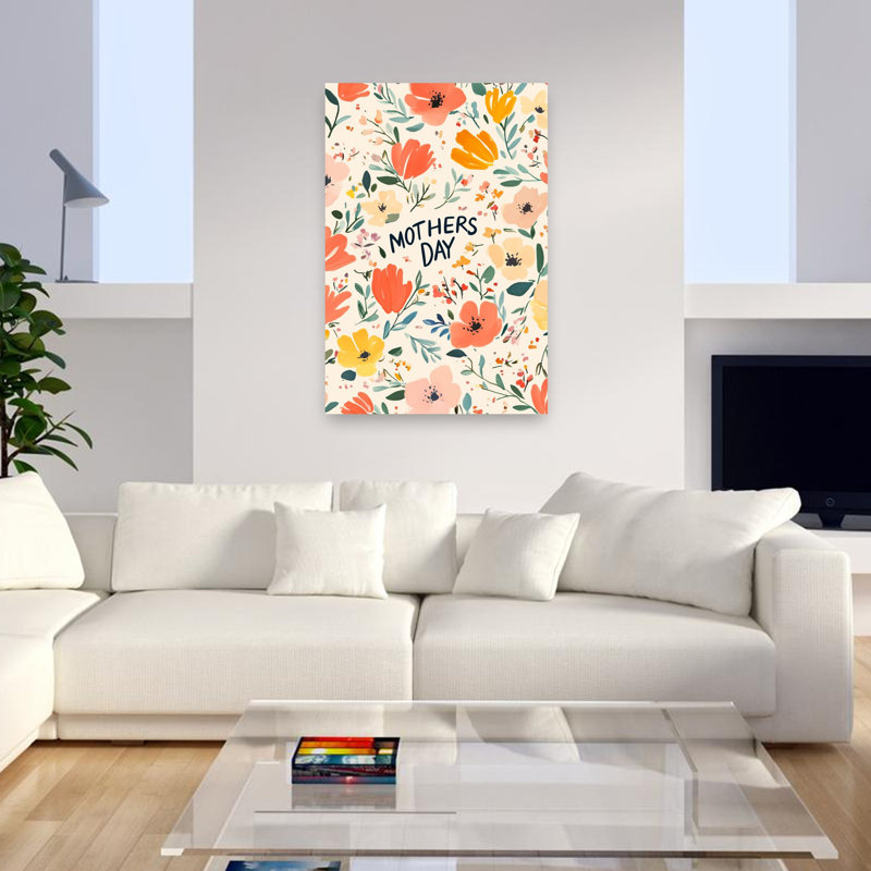 «Blooming Love Colorful Delicate Whimsical Flower Nature», art mural, 48" H x 32" W
