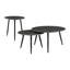 Ensemble de 3 tables gigognes et tables d'appoint de style moderne avec pieds en métal noir-61849252