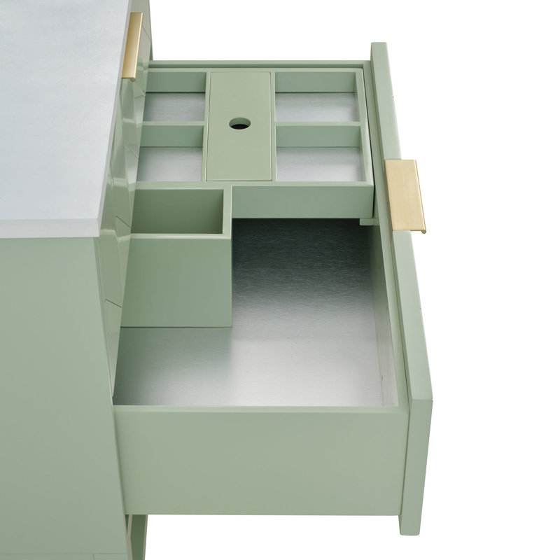 Emmeline 36'' W Single Vanity, Pistachio, White Zeus, Single-Hole