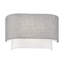 2 Light Brushed Nickel ADA Sconce With Hand Crafted Urban Grey And White Fabric Hardback Shades