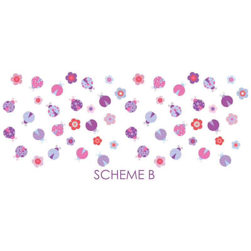 Décalcomanie murale coccinelle et vinyle fleur, Schéma B