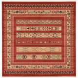 Frederica Geometric Deep Red Area Rug
