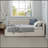Modern Style Twin Size L Shape Corner Bed, Linen Upholstered  Daybed  With Two Storage Drawers-1629554166