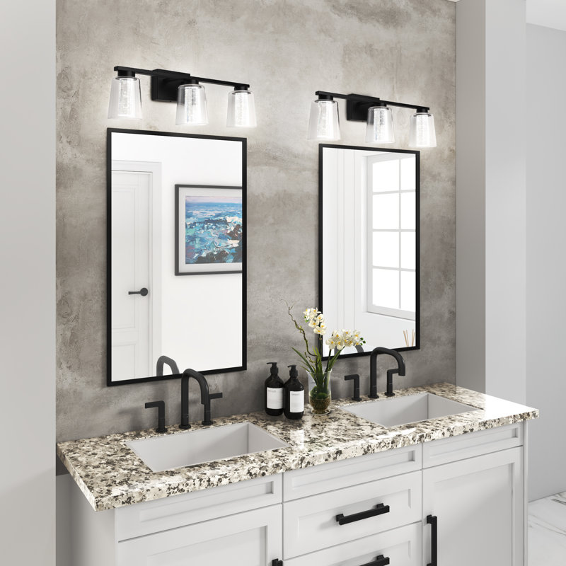 Ensemble de meuble-lavabo 3 lumières Dalton, Noir