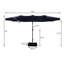 Parasol de marché rectangulaire double face avec base Kirkbride 181 po x 106 po-1149112686