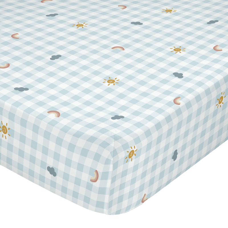 Shayaan Floral 100% Cotton - Piece Standard Cot Fitted Sheet, W70 x L140cm