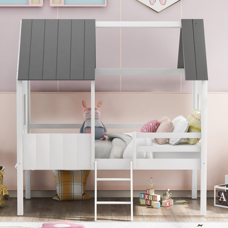 Lit mezzanine simple Oswisserie par Harper Orchard, Blanc / gris