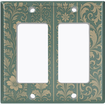 Couvercle de plaque d'interrupteur en métal; Fauteuil à bascule GFI 2 bandes US Standard - motif floral élégant