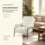 Chaises d'appoint modernes, structure en métal gris, fauteuil de lecture compact