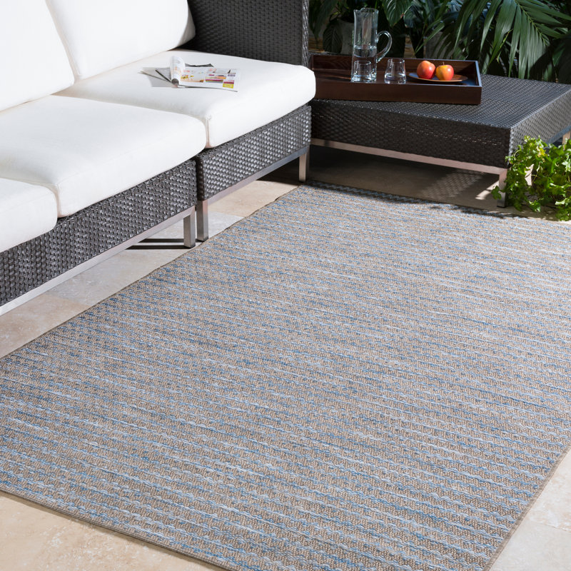 Argueta Chevron Indoor / Outdoor Rug, Rectangle 5'3" x 7'7"