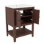 Meuble-lavabo moderne de 24 po avec lavabo en céramique, structure en bois massif et tablette ouverte - élégante armoire de rangement autoportante pour la salle de bain-1491212734